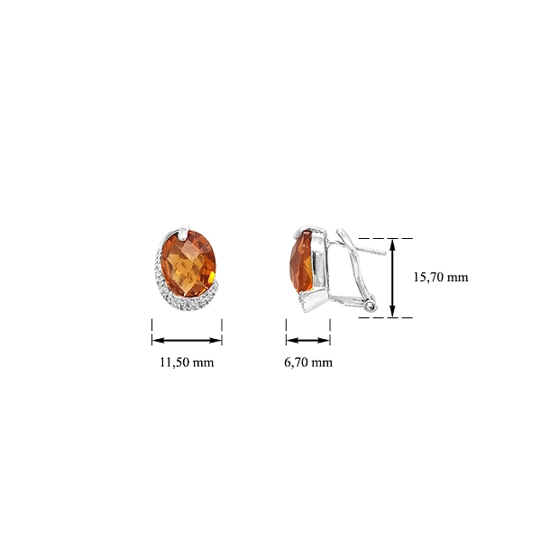 Gold Earrings with Zircons