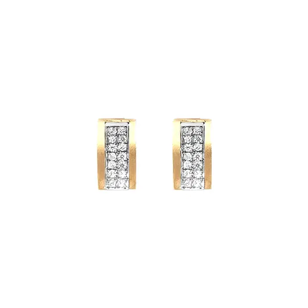 Gold Earrings with Zircons