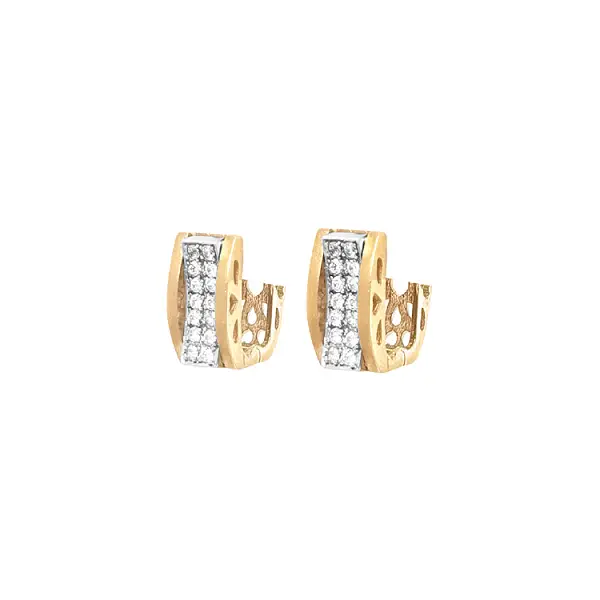 Gold Earrings with Zircons