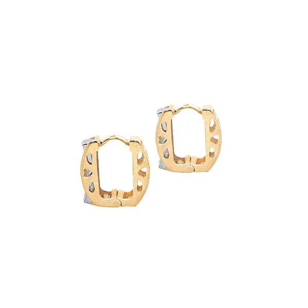 Gold Earrings with Zircons