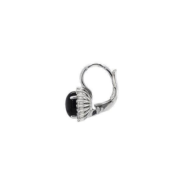 White Gold, Onyx and Zirconia in Timeless Earrings