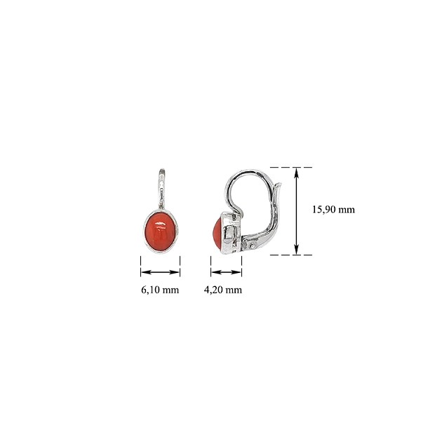 Earrings with White Gold Coral