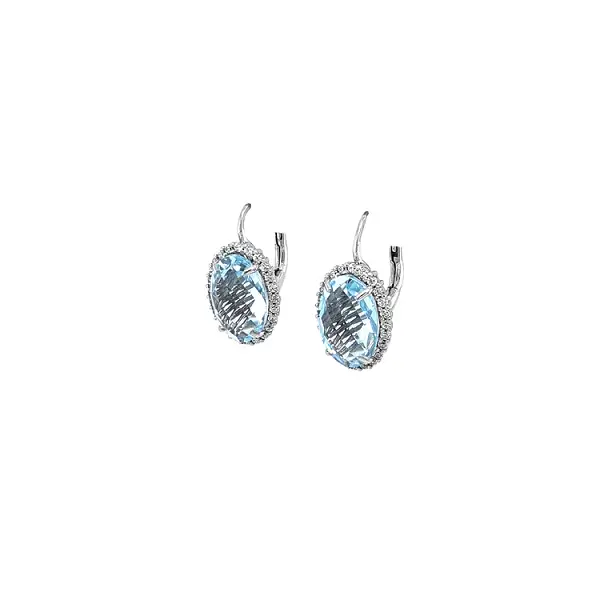 White Gold Topaz Earrings