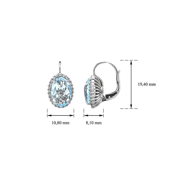 White Gold Topaz Earrings