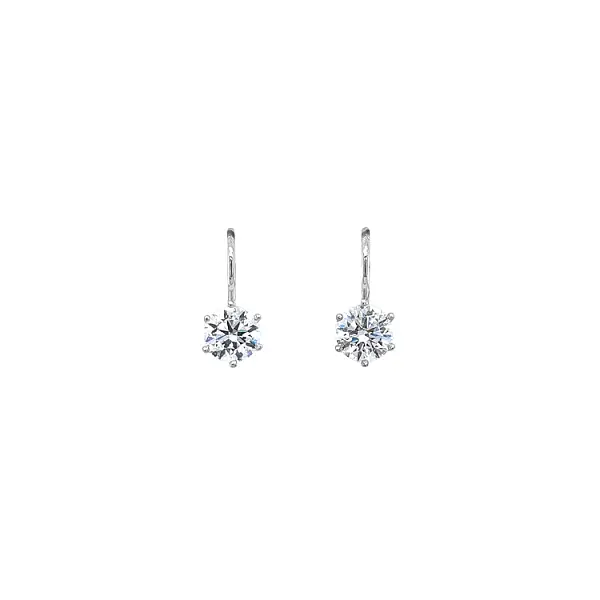Earrings with White Gold Zircons