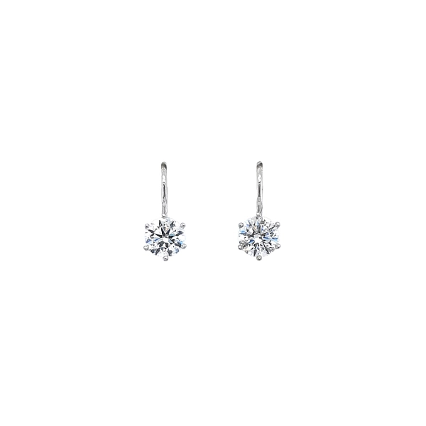 Earrings with White Gold Zircons