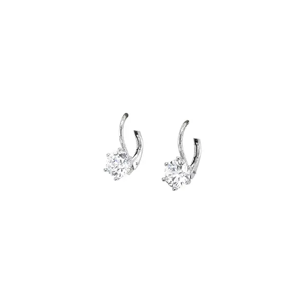 Earrings with White Gold Zircons