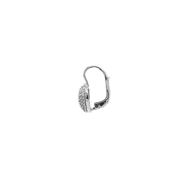 Earrings Heart with Zircones in White Gold