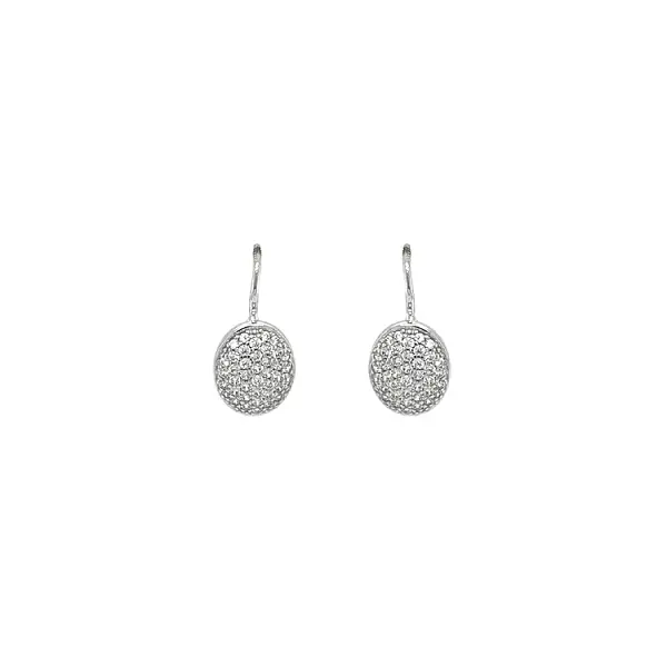 Earrings with White Gold Zircons