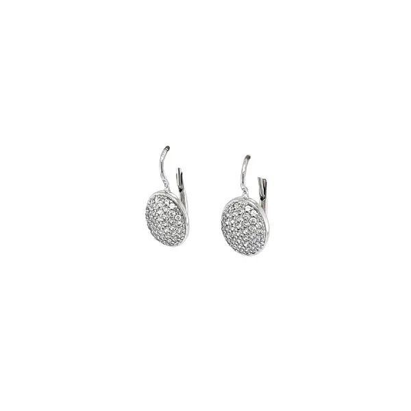 Earrings with White Gold Zircons