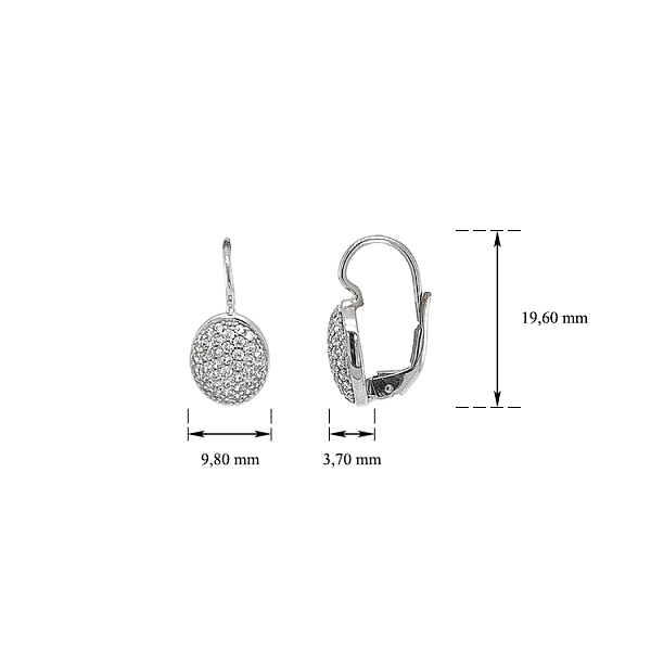 Earrings with White Gold Zircons