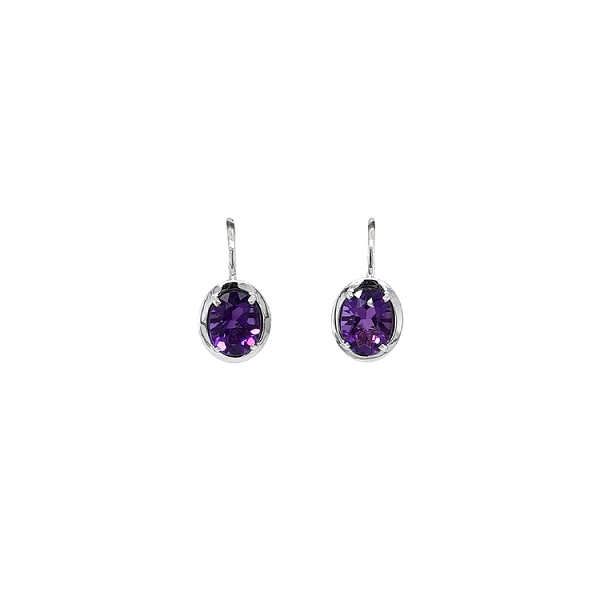 White Gold Amethyst Earrings