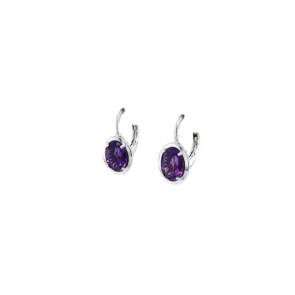 White Gold Amethyst Earrings