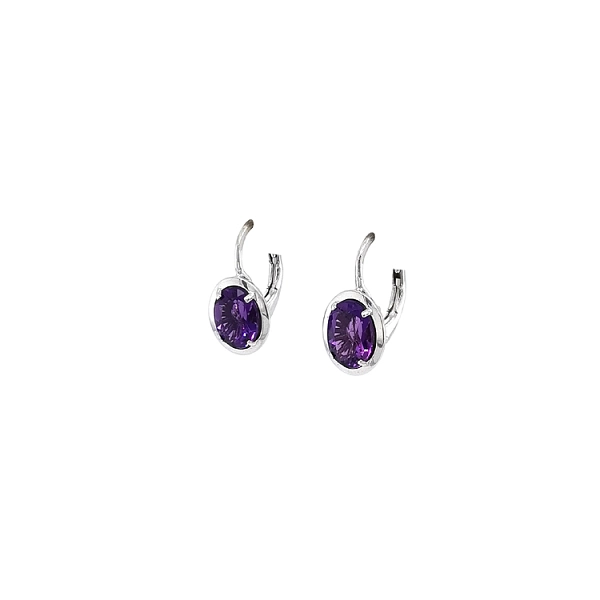 White Gold Amethyst Earrings