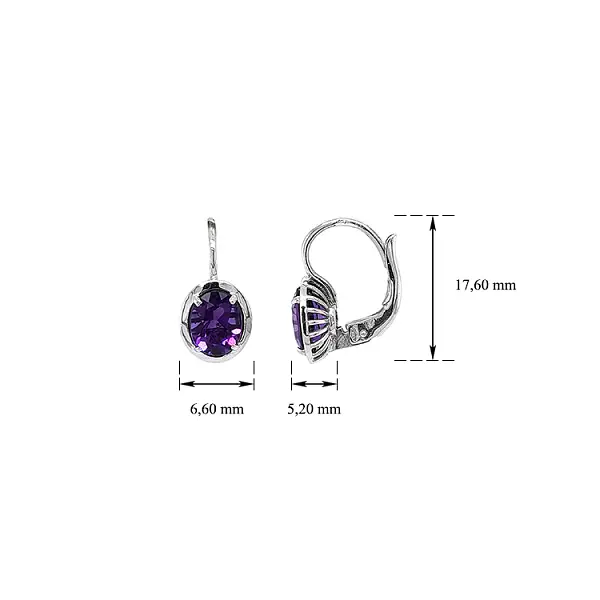White Gold Amethyst Earrings
