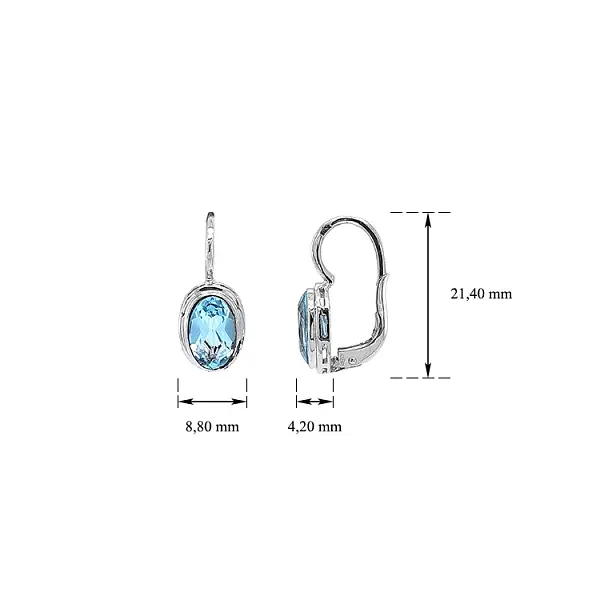 White Gold Topaz Earrings