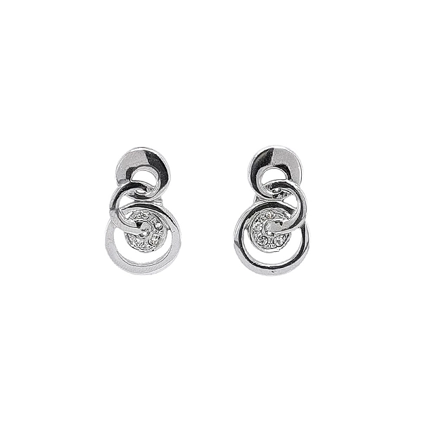 Earrings with White Gold Zircons