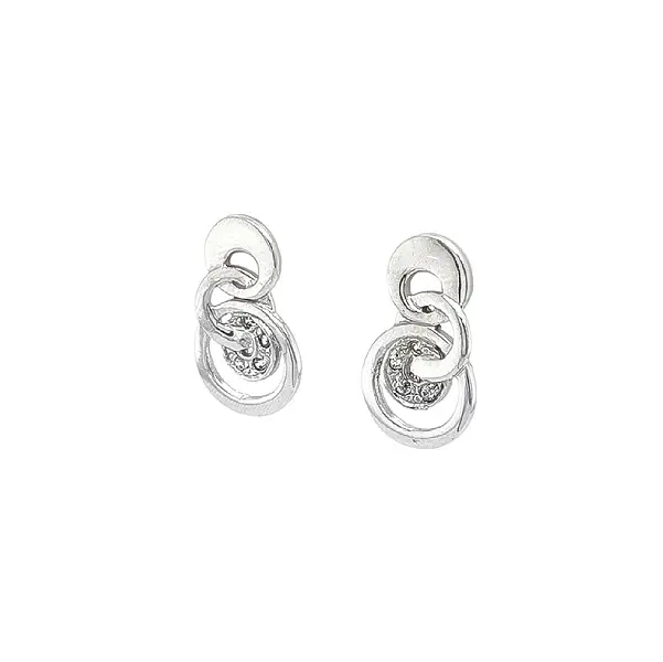 Earrings with White Gold Zircons