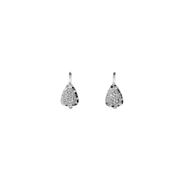 Earrings with White Gold Zircons