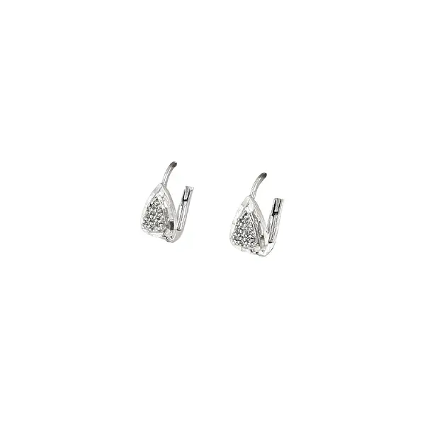 Earrings with White Gold Zircons