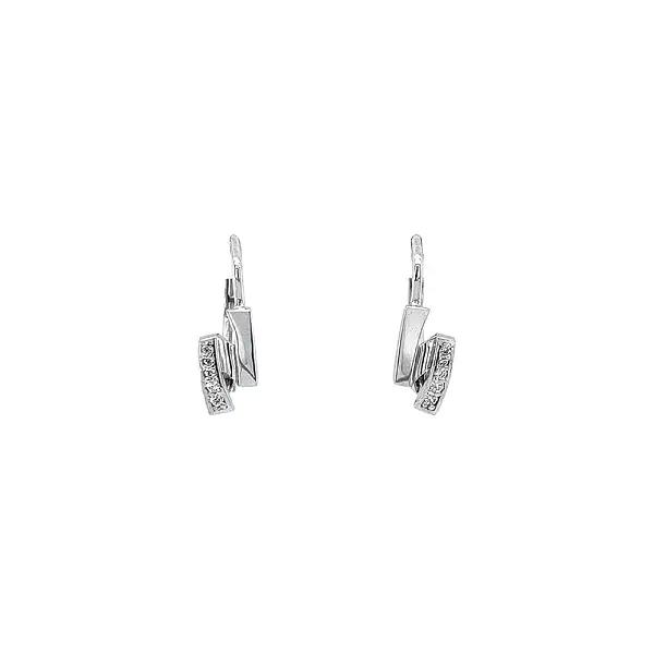 Fine White Gold Earrings with Elegant Curved Pattern