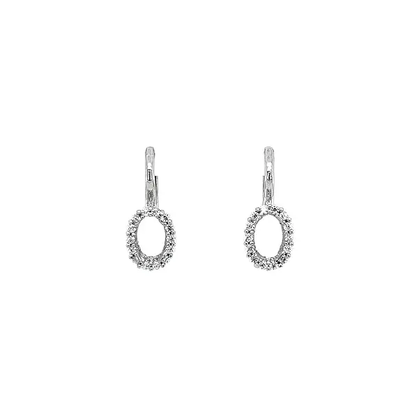 Elegant White Gold dangle earrings with Zircones