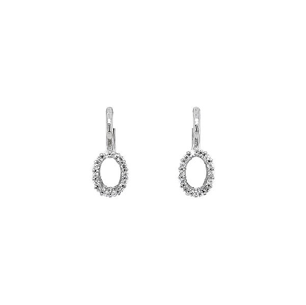 Elegant White Gold dangle earrings with Zircones