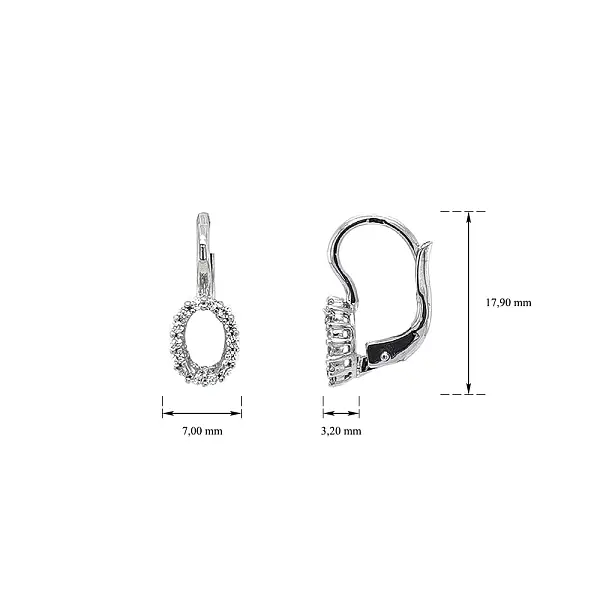 Elegant White Gold dangle earrings with Zircones