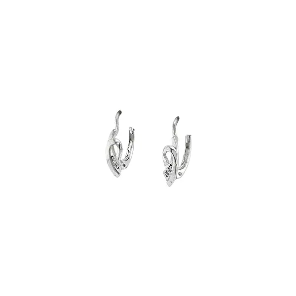 Earrings with White Gold Zircons