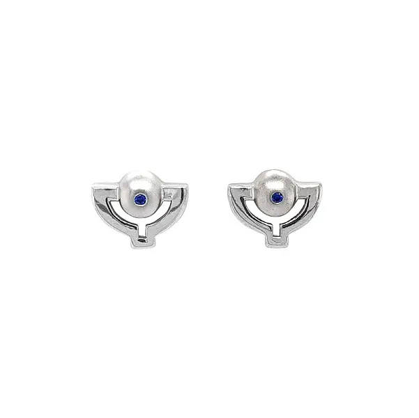 White Gold Earrings with Sapphire