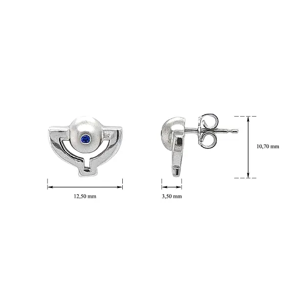 White Gold Earrings with Sapphire