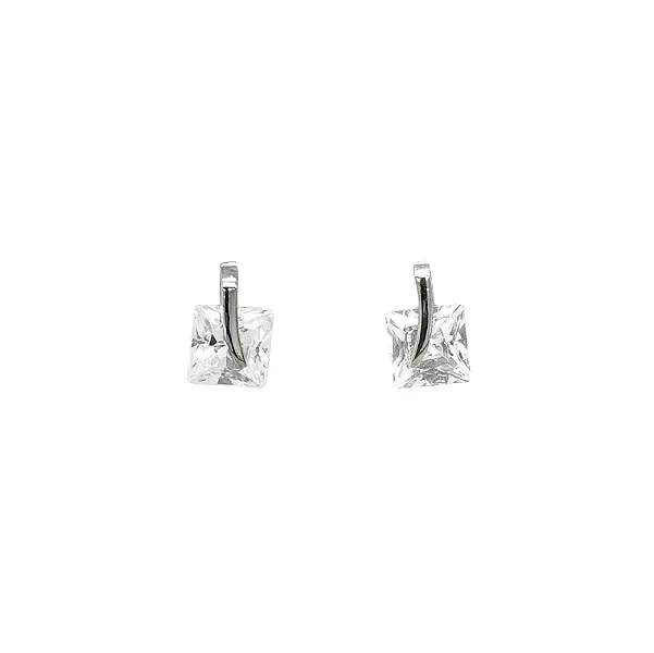 Elegant White Gold Earrings with Clear Stones