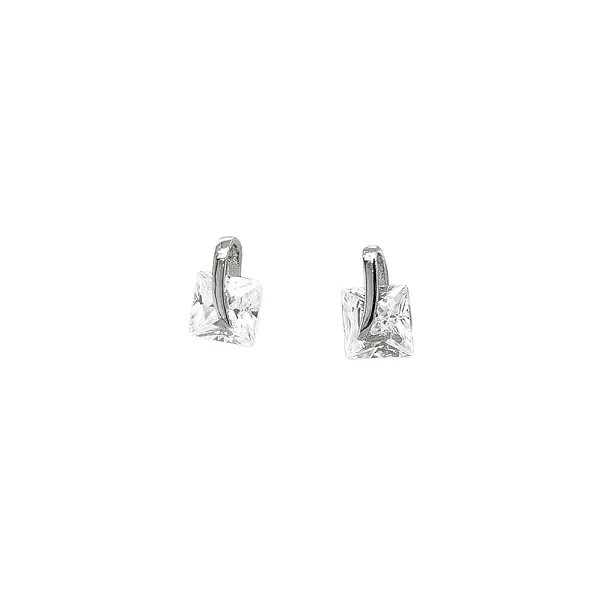 Elegant White Gold Earrings with Clear Stones