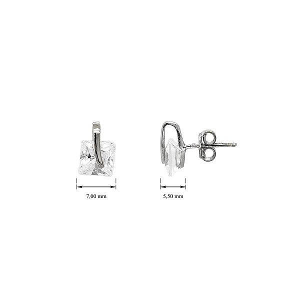 Elegant White Gold Earrings with Clear Stones
