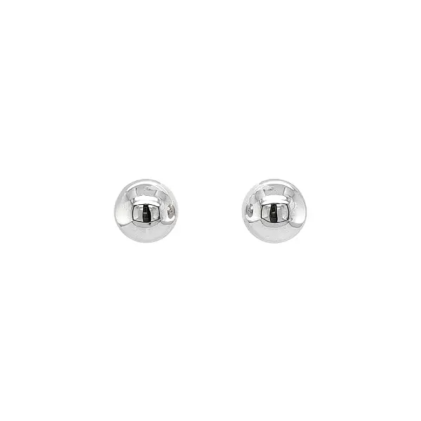 White Gold Earrings in Classic Ball Shape