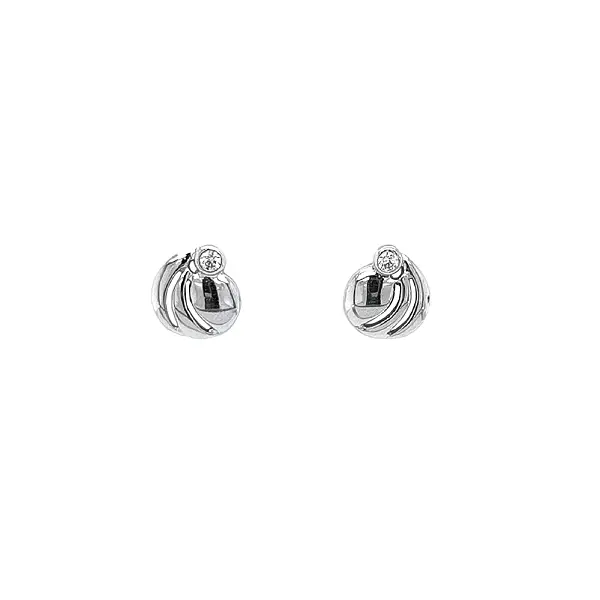 Earrings with White Gold Zircons