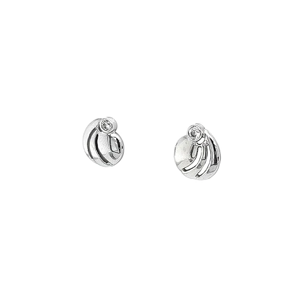 Earrings with White Gold Zircons