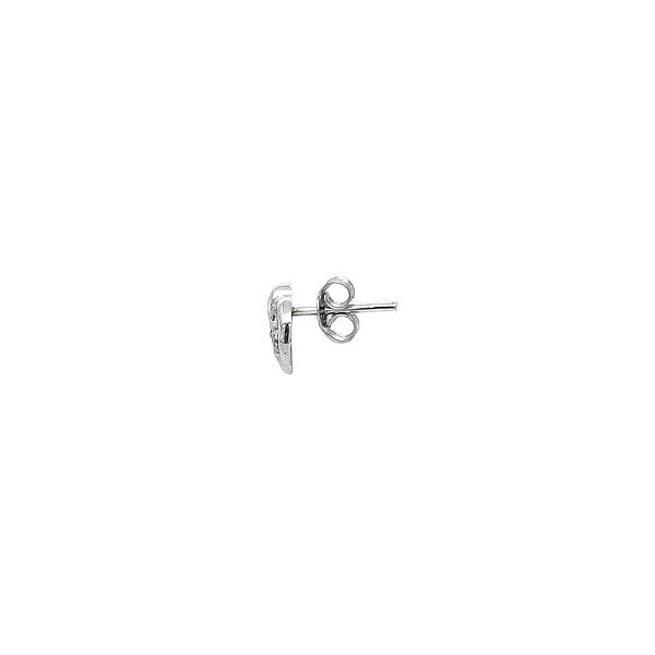 White Gold Elephant Earrings with Sparkling Zircons