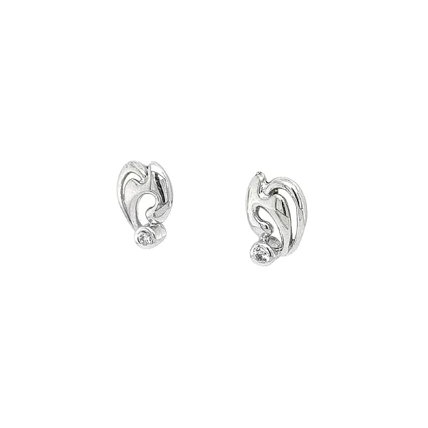 Earrings with White Gold Zircons