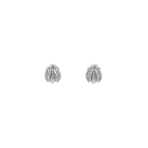 White Gold Earrings with Shining Zircons