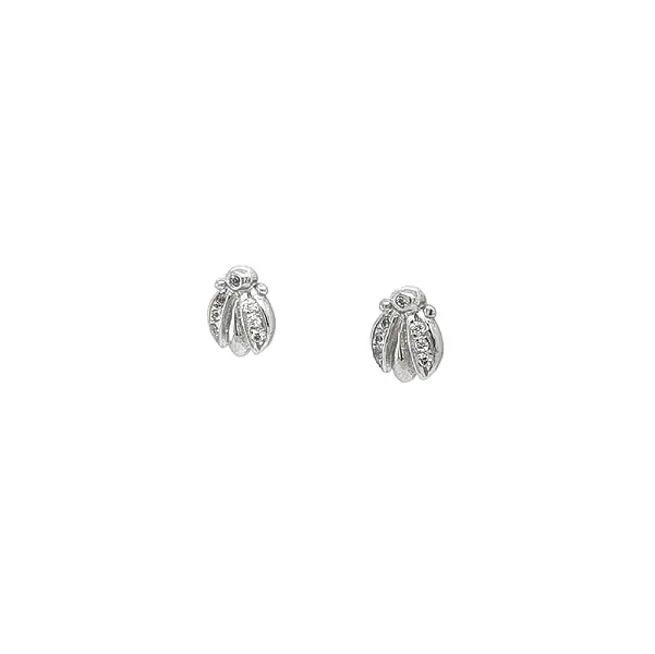 White Gold Earrings with Shining Zircons