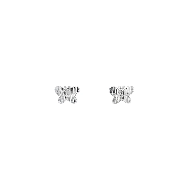 White Gold Butterfly Earrings - Fine Elegance
