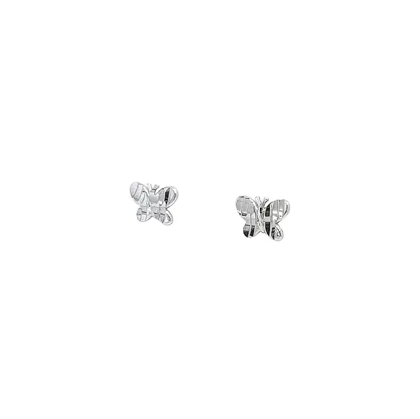 White Gold Butterfly Earrings - Fine Elegance