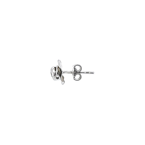 Earrings Flowers with Zircones in White Gold