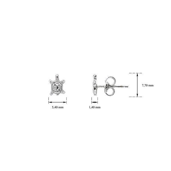 Tortoiseshell Earrings in White Gold with Zirconias