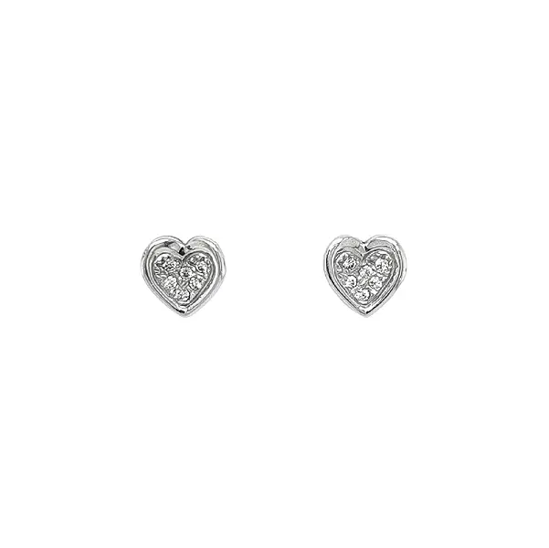 Earrings Sdrce with White Gold Zircons