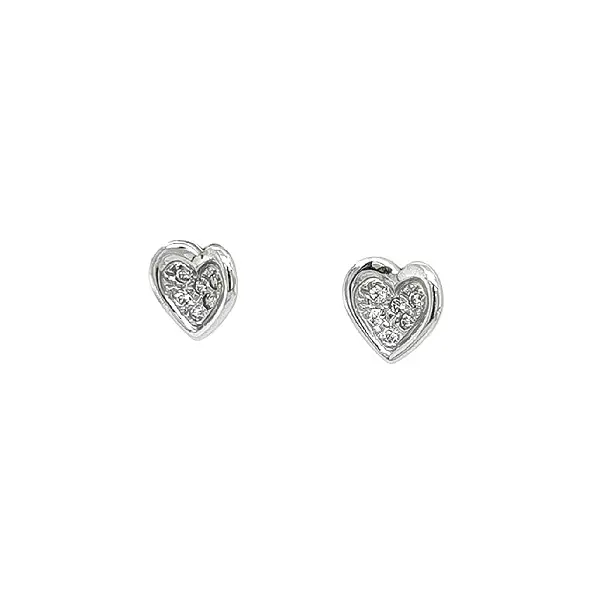 Earrings Sdrce with White Gold Zircons