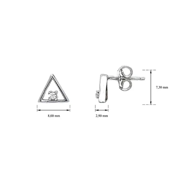 Earrings Triangle with Zirconia