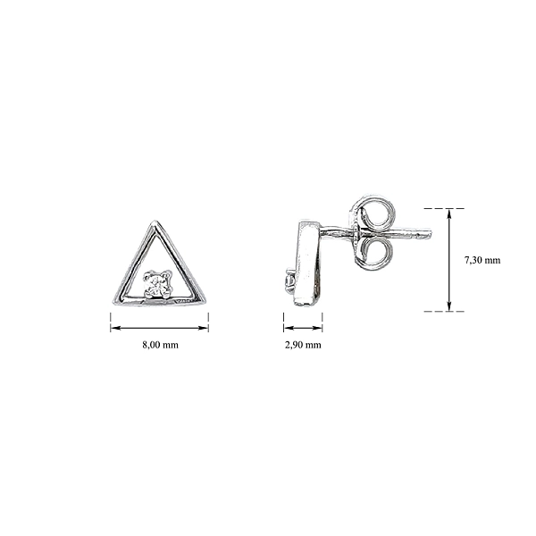 Earrings Triangle with Zirconia