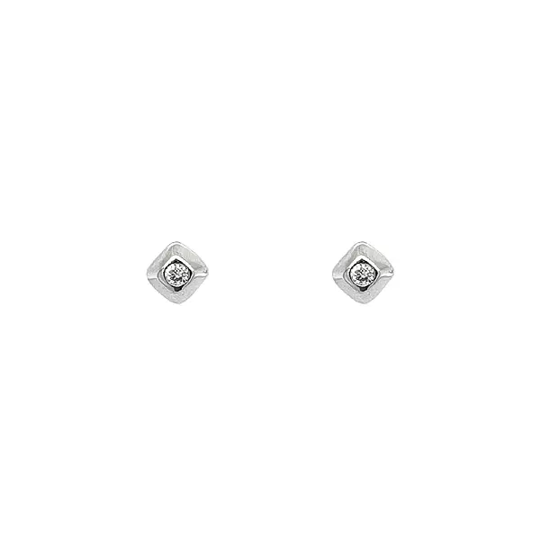 Earrings with White Gold Zircons